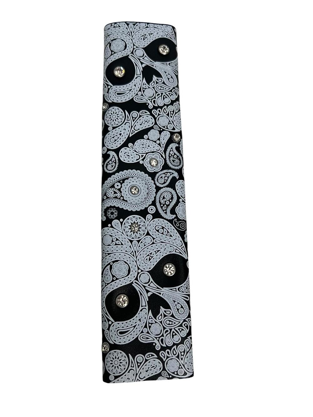 Rhinestone Skull Ponytail Holder Snap Up Motorcycle Hair Clip Tie Biker Goth